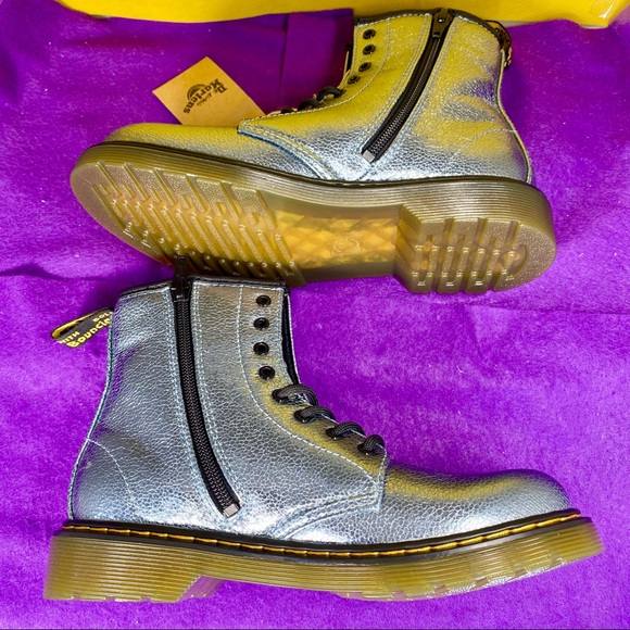 Dr. Martens Glitter J Metallic Blue Lace Up Boots main image 7